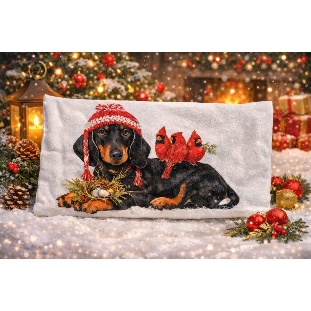 Dachshund Christmas Flour Sack Kitchen Towel 30x30